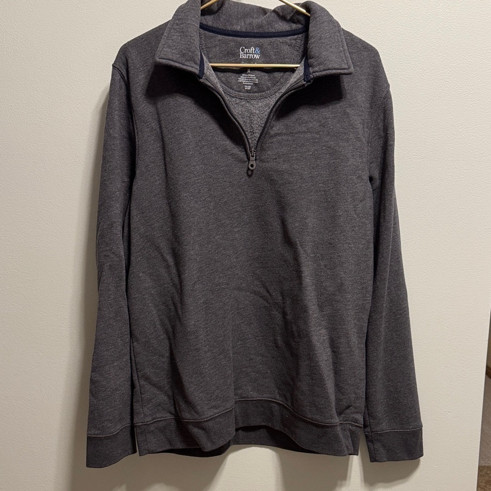 Croft & Barrow Men's Charcoal Zip-Up Sweater